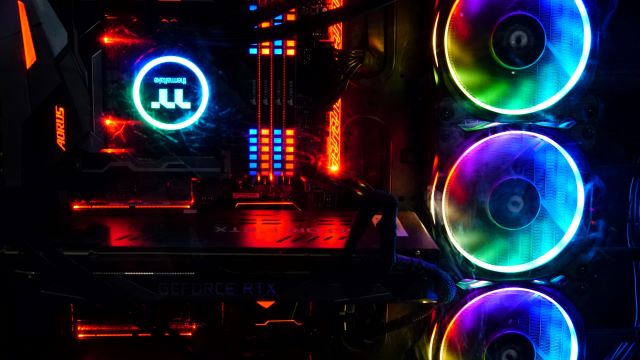 a gaming desktop pc case with rgb lighting