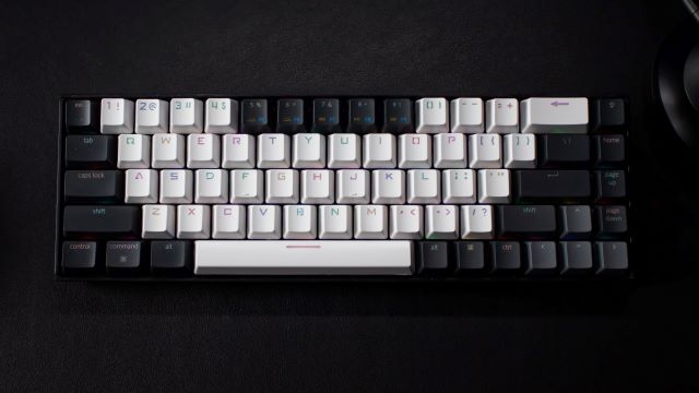 black and white mechanical keyboard