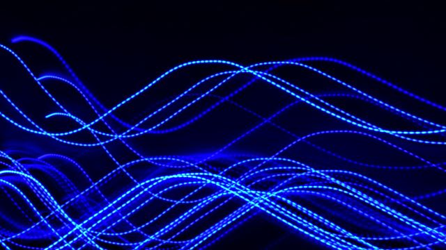 Blue light in a dark background