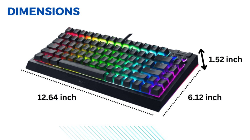 Razer BlackWidow V4 75% Dimensions